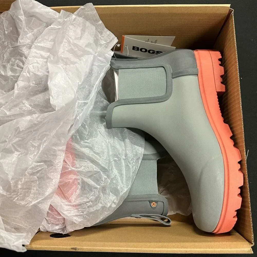 New Bogs Holly Chelsea Rubber Ankle Rain Boots 12